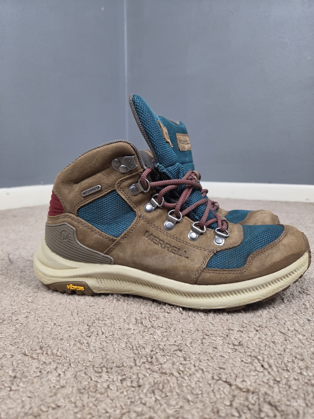 Merrell Kids Brown, Teal & Red Trail Boots